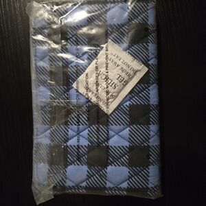 Blue and Black Plaid Quilted Pouch